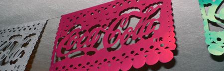 papel picado with coca-cola for fiesta patria